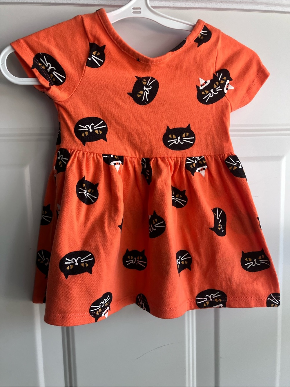 Cat & Jack orange black cat Halloween dress 12 months